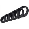Generique Lot de 6 cockrings Silicone Hyperion Noir